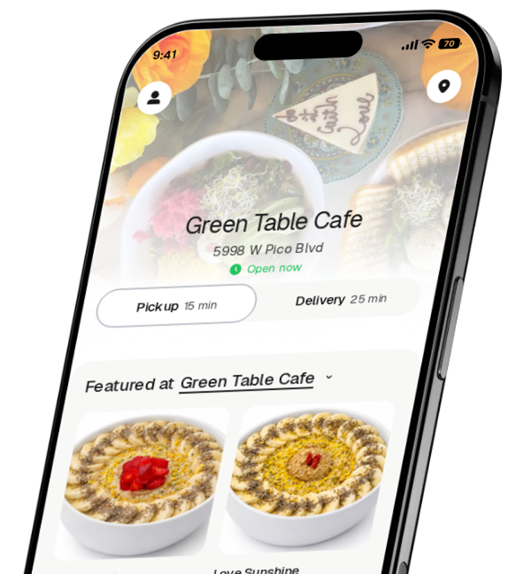 Green Table Cafe app preview